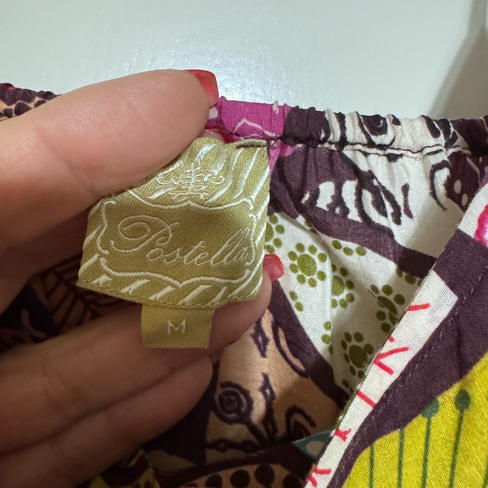 Postella Multicolor Boho Leaf Print Spaghetti Str… - image 3